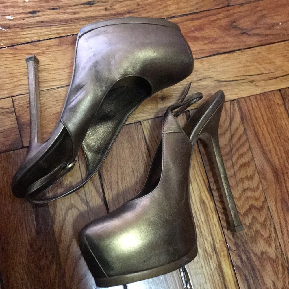 YSL GOLD HEELS